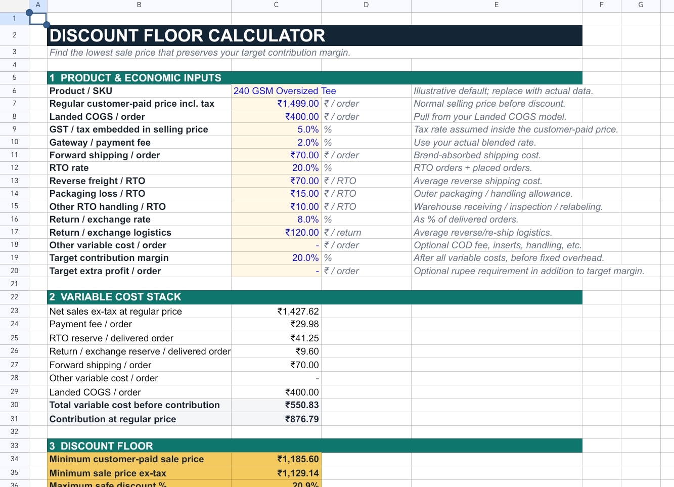 Discount Floor Calculator preview